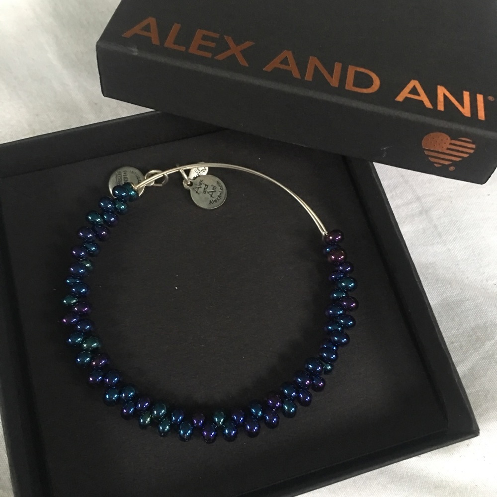 Alex and Ani Midnight Caviar Bead SS
